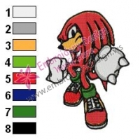 Knuckle The Echidna Embroidery Design 03
